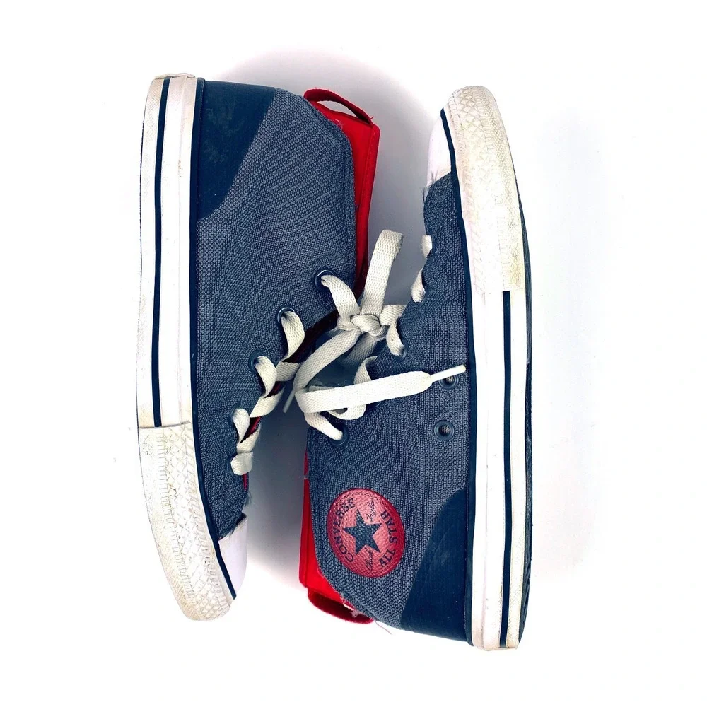 Converse All Star Syde‎ Street Mid Sneaker Jr Sz 4 Red Gray Black Chuck Taylor